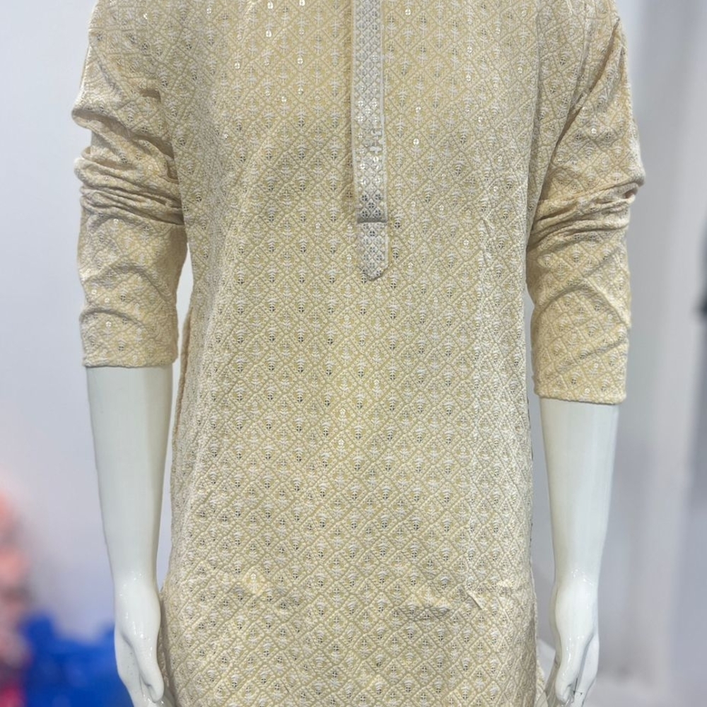 Elegant Cream Long Sleeve Tunic